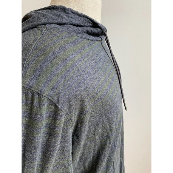 Robert Barakett "Talbert" stripe gray hoodie sz Xlarge Mens long sleeve top - Picture 4 of 8